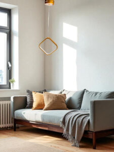 Luminária Pendente Led Losango 18w 3200k Quarto E Sala 127/220v Dourado