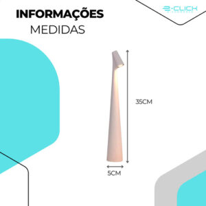 Luminária De Mesa  Moderna Led Touch Branco Eclick Bivolt Branco Branco 127/220v