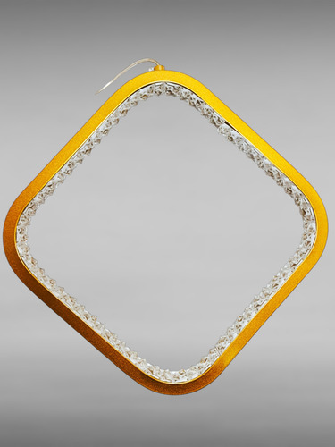 Luminária Pendente Led Losango 18w 3200k Quarto E Sala 127/220v Dourado