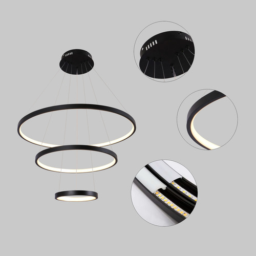 Lustre Moderno Pendente Led 3 Arcos 89W