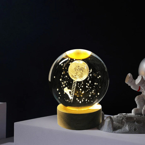 Luminária De Mesa Globo De Led 3d Astronauta Eclick