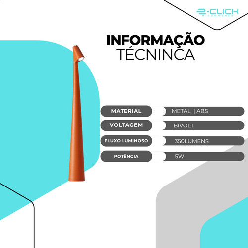 Luminária De Mesa Moderna Led Touch Eclick Bivolt Vermelho
