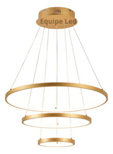 Lustre Pendente Anéis 3 Arcos Premium 60cm Cor Dourado 127/220v Dourado