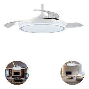 Luminária Ventilador Plafon Breeze Home 30w Retrátil Branco Pás Transparente Diâmetro 39.5 Cm Frequência 50/60hz Materia