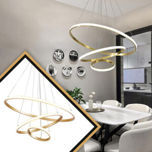 Pendente Luminaria Lustre Led Teto Posições regulaveis Moderno Sala Jantar 60w 127/220v Dourado