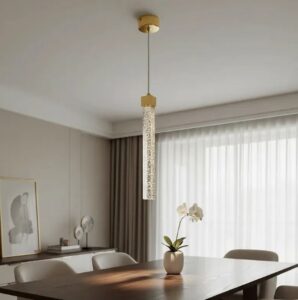 Pendente LED de Vidro Dourado 33cm Luz Ajustável 3500K a 6500K Com Cabo 2m
