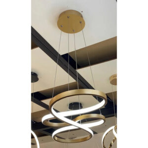 Lustre Pendente LED embutido Moderno Dourado 65w Dimerizável Com Controle Remoto 127/220v Dourado