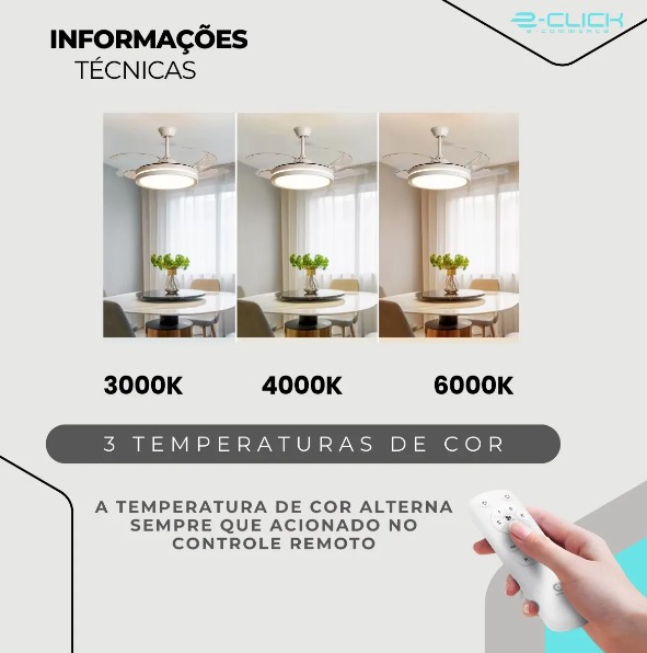 Ventilador Teto Retrátil Embuled Breeze Home dourado Estrutura Branco / Pás Transparente Diâmetro 920 Mm Frequência.