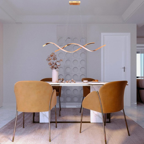 Lustre Pendente Moderno 3 Em 1 Rose Com Controle Eclick 127/220v Rose