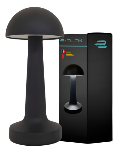 Luminária De Mesa Led Preta Eclick Recarregável 5w Bivolt Preto Preto 127/220v
