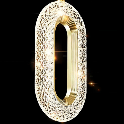 b7869a56d02df20a24b01ef49aa95aca.jpeg Redtun Pendente Oval Cristal Unidade 1 Dourado Branco-quente 3000 K
