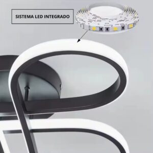 Plafon Led 3 Em 1 45w Decor Cinderella Com Controle Remoto 127/220v Preto