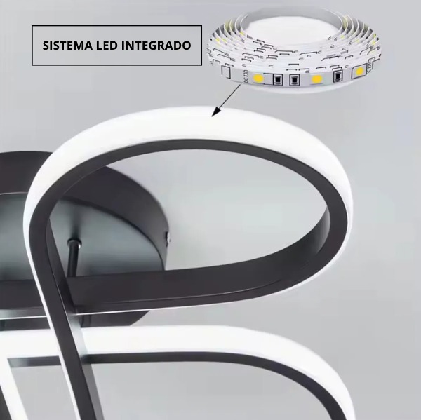 Plafon Led 3 Em 1 45w Decor Cinderella Com Controle Remoto 127/220v Preto