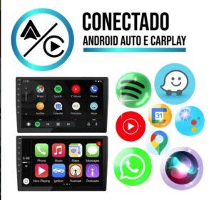 Central Multimídia 9” 2 Din T180 CarPlay Android Auto