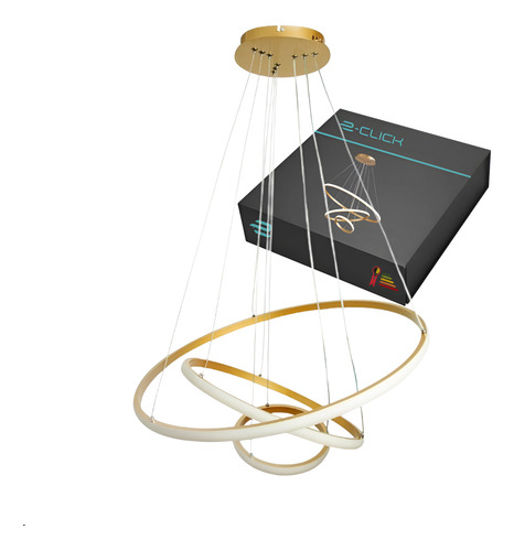 Lustre Pendente Led Bivolt Decor Cinderella Dourado 127/220v Dourado