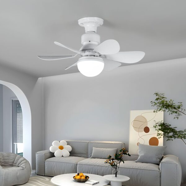 Ventilador De Teto Silencioso Com 6 Aspas, 3 Velocidades, Lâmpada Led, Branco, 40w, Kaprot