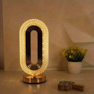 Luminária Cristal Abajur Oval Usb 5w  Bivolt Dourado Eclick Dourado Dourado 127/220v
