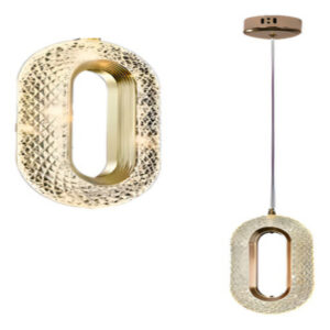 Kit Lustre Pendente Teto Sala Dna+Luminária Pendente Cristal
