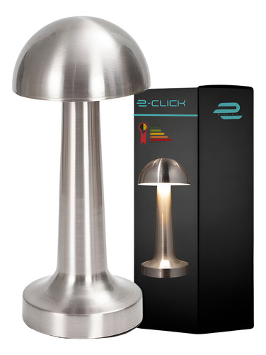 Abajur De Mesa Touch Cromado  Recarregável 5w Bivolt