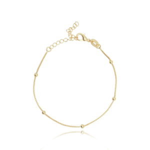 Pulseira Feminina Bolinhas Ouro 18k Antialérgica Elegante