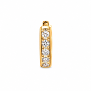 Brinco Feminino Argola Brilhantes Zircônia Banho Ouro 18K