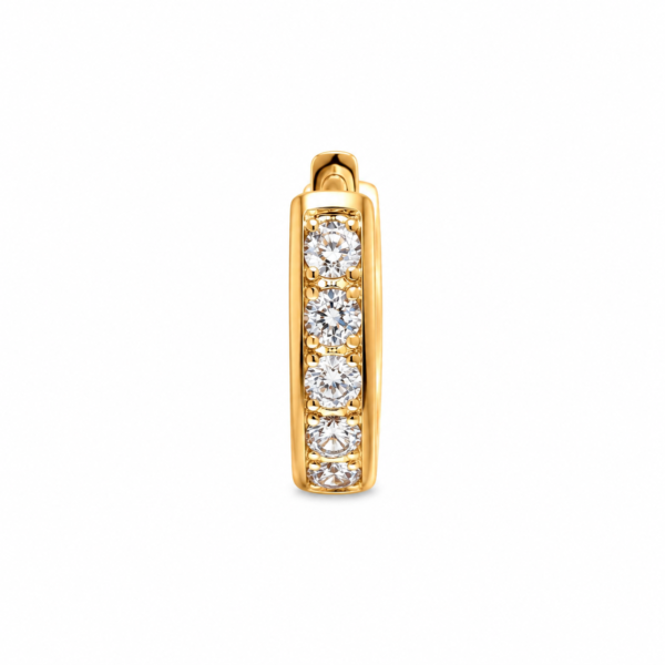 Brinco Feminino Argola Brilhantes Zircônia Banho Ouro 18K