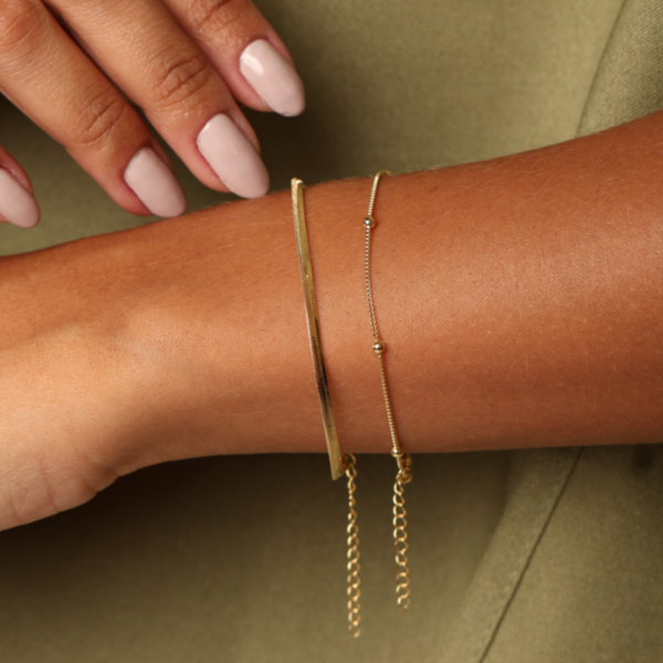 Pulseira Feminina Bolinhas Ouro 18k Antialérgica Elegante