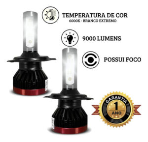Lâmpada Automotiva Led Tay Tech H7 K2 Mini H7 Preto/vermelho Branco