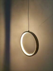 Pendente LED Red 18W 3200K Alumínio e Acrílico Dourado Cobre