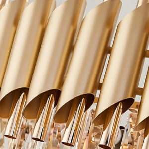 Lustre Classico Pendente Dourado Metal Cristal Sindora Luxo 127/220v Dourado