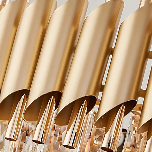 Lustre Classico Pendente Dourado Metal Cristal Sindora Luxo 127/220v Dourado