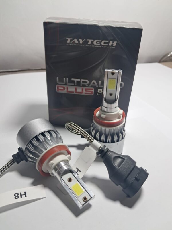 Par de Lâmpadas Super LED Farol Ultra Plus 6000K Branca H8