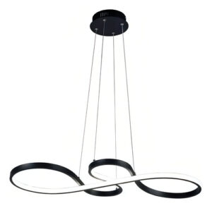 Lustre Pendente Led 52w 3 Em 1 Moderno Decor Cinderella 127/220v Preto