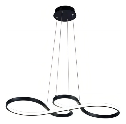 Lustre Pendente Led 52w 3 Em 1 Moderno Decor Cinderella 127/220v Preto