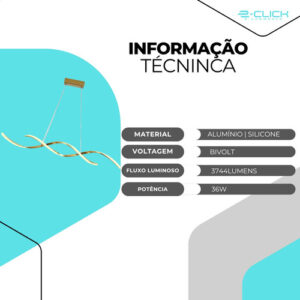 Lustre Pendente Espiral 3 Em 1 Dourado Com Controle Eclick Cor da estrutura:Dourado;Voltagem:127/220V