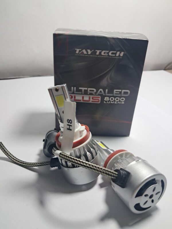 Par de Lâmpadas Super LED Farol Ultra Plus 6000K Branca H8