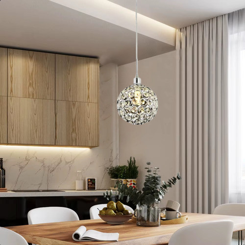 Pendente Cristal Prateado Cozinha Quarto Sala Lavabo Eclick
