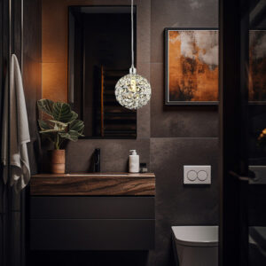 Pendente Cristal Prateado Cozinha Quarto Sala Lavabo Eclick