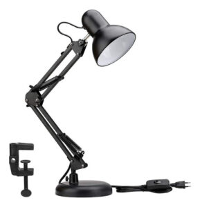 Luminária De Mesa Dapon Articulada Abajur Modelo Pixar Com Base E Garra Cor Preto