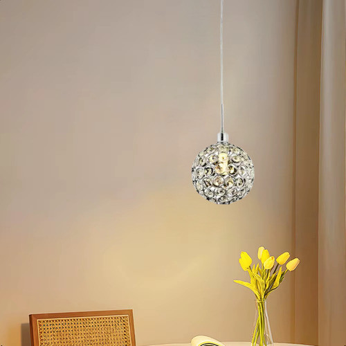Pendente Cristal Prateado Cozinha Quarto Sala Lavabo Eclick