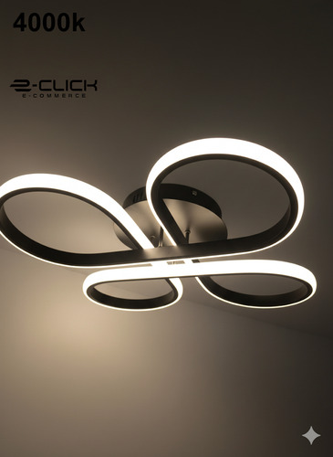 Plafon Led 3 Em 1 Bivolt 40w Decor Cincerella Preto 127/220v Preto