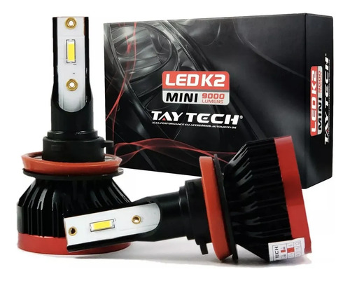 Lâmpada Automotiva Led Tay Tech H7 K2 Mini H7 Preto/vermelho Branco