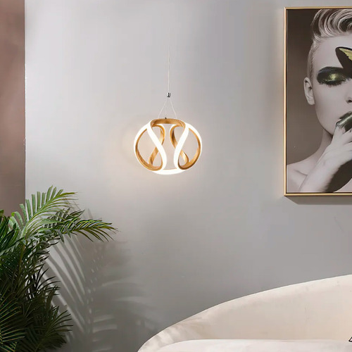 Pendente Led Dourado 3 Em 1 Controle Bivolt Decor Cinderella 127/220v Dourado