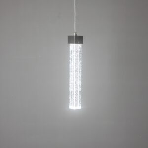 Pendente LED Vidro Cromado Luz Ajustável 3500K a 6500K 33x33x25cm Cabo 2m
