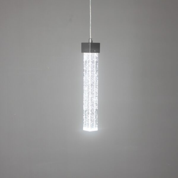 Pendente LED Vidro Cromado Luz Ajustável 3500K a 6500K 33x33x25cm Cabo 2m