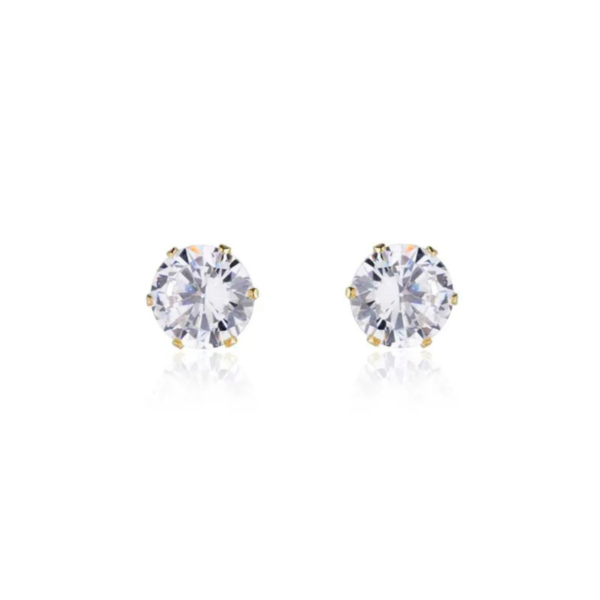 Brinco Ponto De Luz Grande Ouro 18k Zircônia Cristal