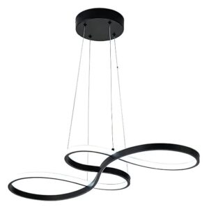 Lustre Pendente Led Design Infinity 60w Bivolt Preto 127/220v Preto