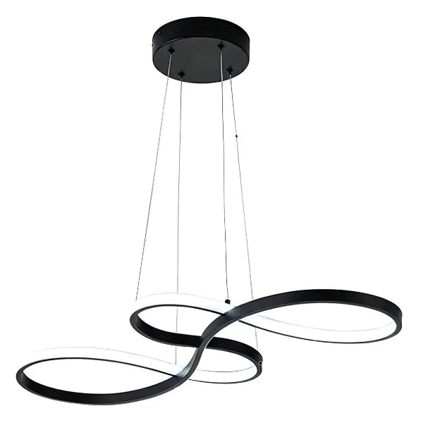 Lustre Pendente Led Design Infinity 60w Bivolt Preto 127/220v Preto