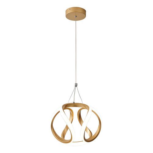 Lustre Pendente Led Ondas Design Moderno 35w Luz 3 Temperaturas 127/220v Dourado