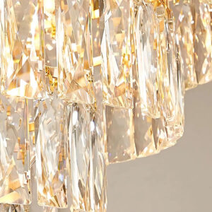 Lustre Classico Pendente Dourado Metal Cristal Sindora Luxo 127/220v Dourado
